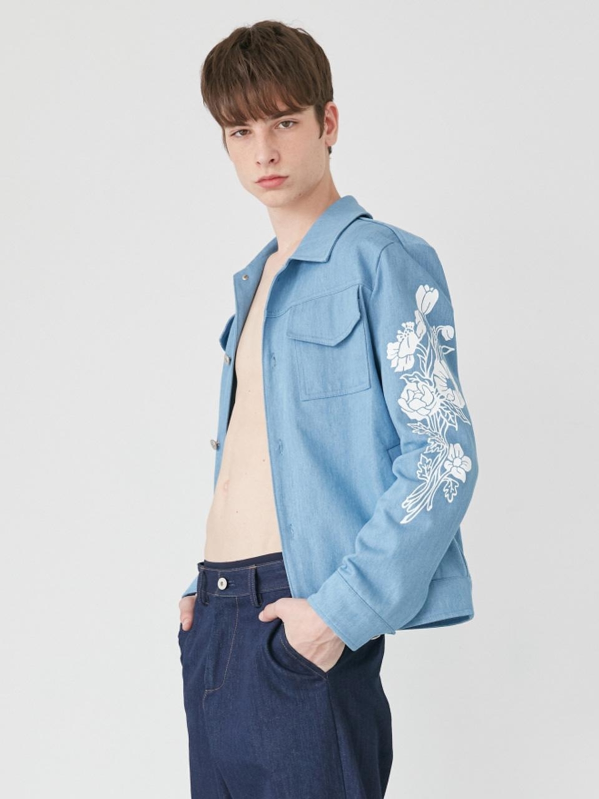 floral print denim jacket