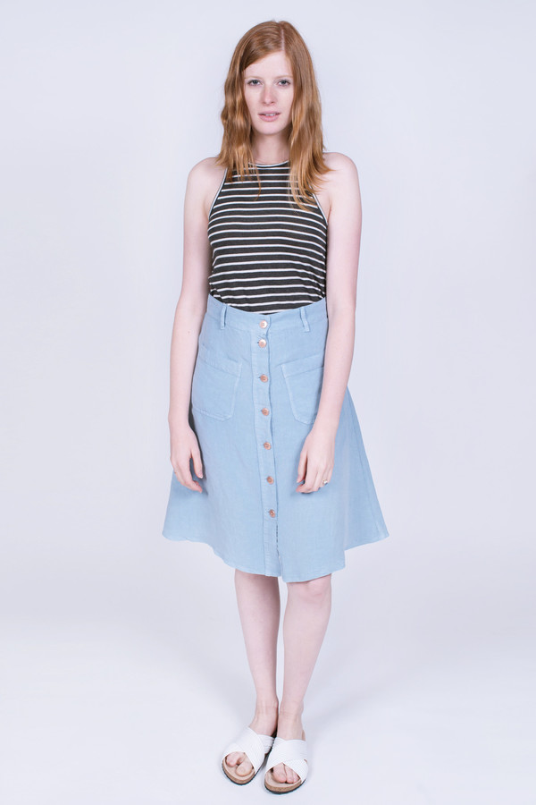 The Lady & the Sailor Jersey Tee Charcoal Stripe The Lady & the Sailor Jersey Tee Charcoal Stripe