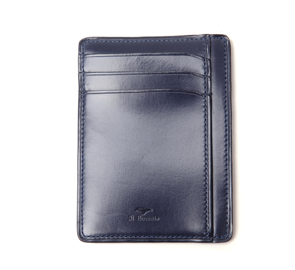 Il Bussetto Navy Card Case Wallet Il Bussetto Navy Card Case Wallet