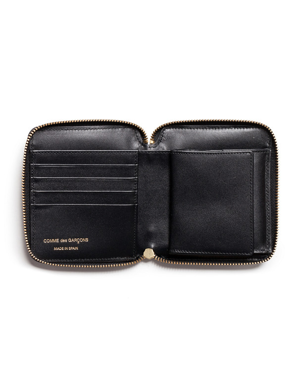 Comme des Garcons Polka Dots Printed Full Zip Wallet - Black Comme des Garcons Polka Dots Printed Full Zip Wallet - Black