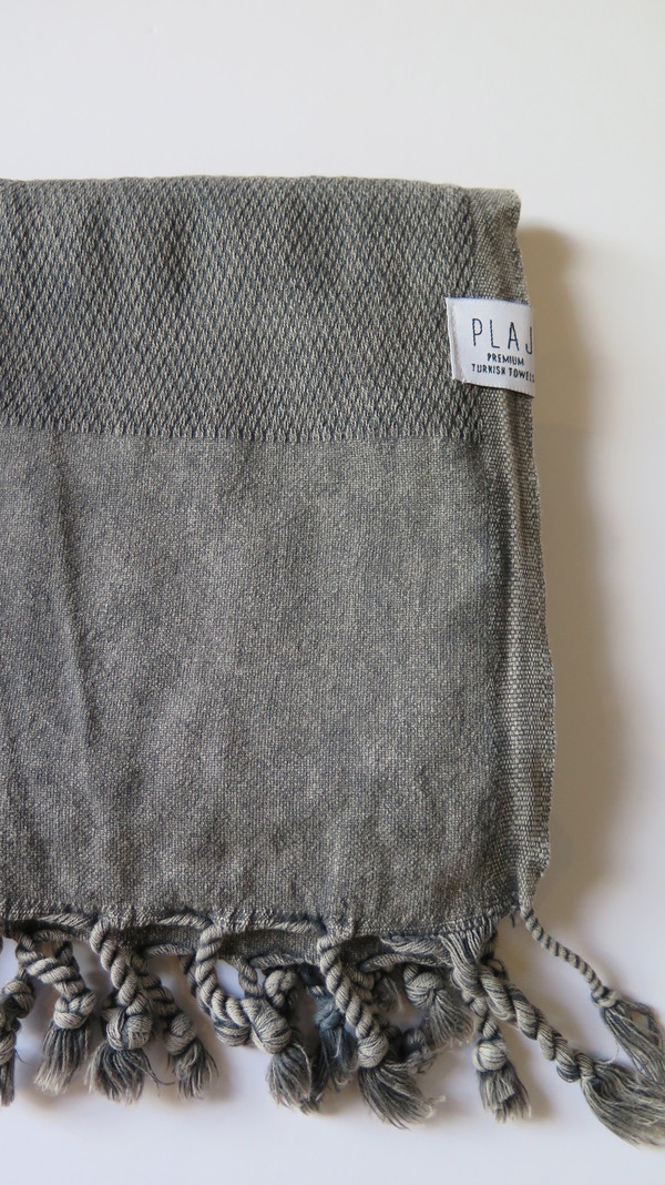 Plaj Portland Stone Washed Towel- Black Plaj Portland Stone Washed Towel- Black