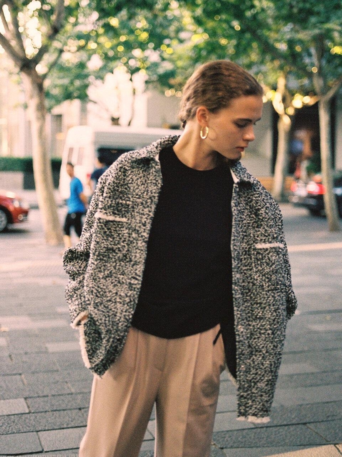 RAIVE Oversized Tweed Shirt Jacket 