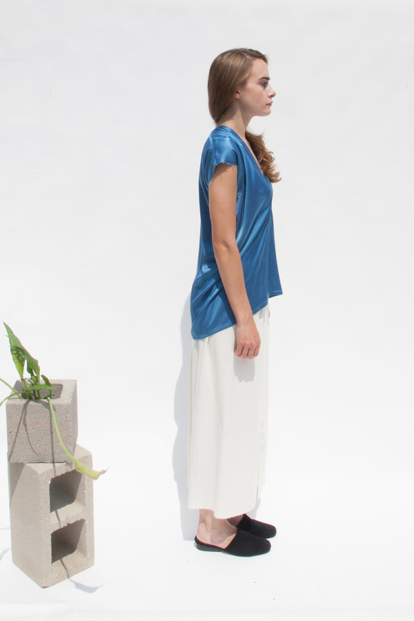 Miranda Bennett Everyday Top, Silk Charmeuse in Indigo Miranda Bennett Everyday Top, Silk Charmeuse in Indigo