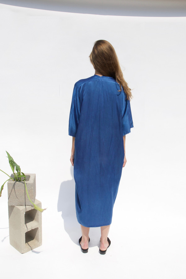 Miranda Bennett Muse Dress, Silk Charmeuse in Indigo Miranda Bennett Muse Dress, Silk Charmeuse in Indigo