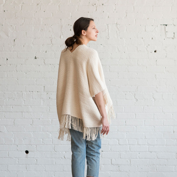 Apiece Apart V-Neck Fringe Poncho Apiece Apart V-Neck Fringe Poncho
