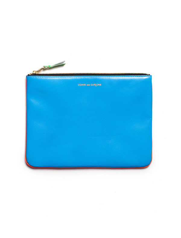 Comme des Garcons Super Fluo Zip Large Wallet - Orange/Blue Comme des Garcons Super Fluo Zip Large Wallet - Orange/Blue