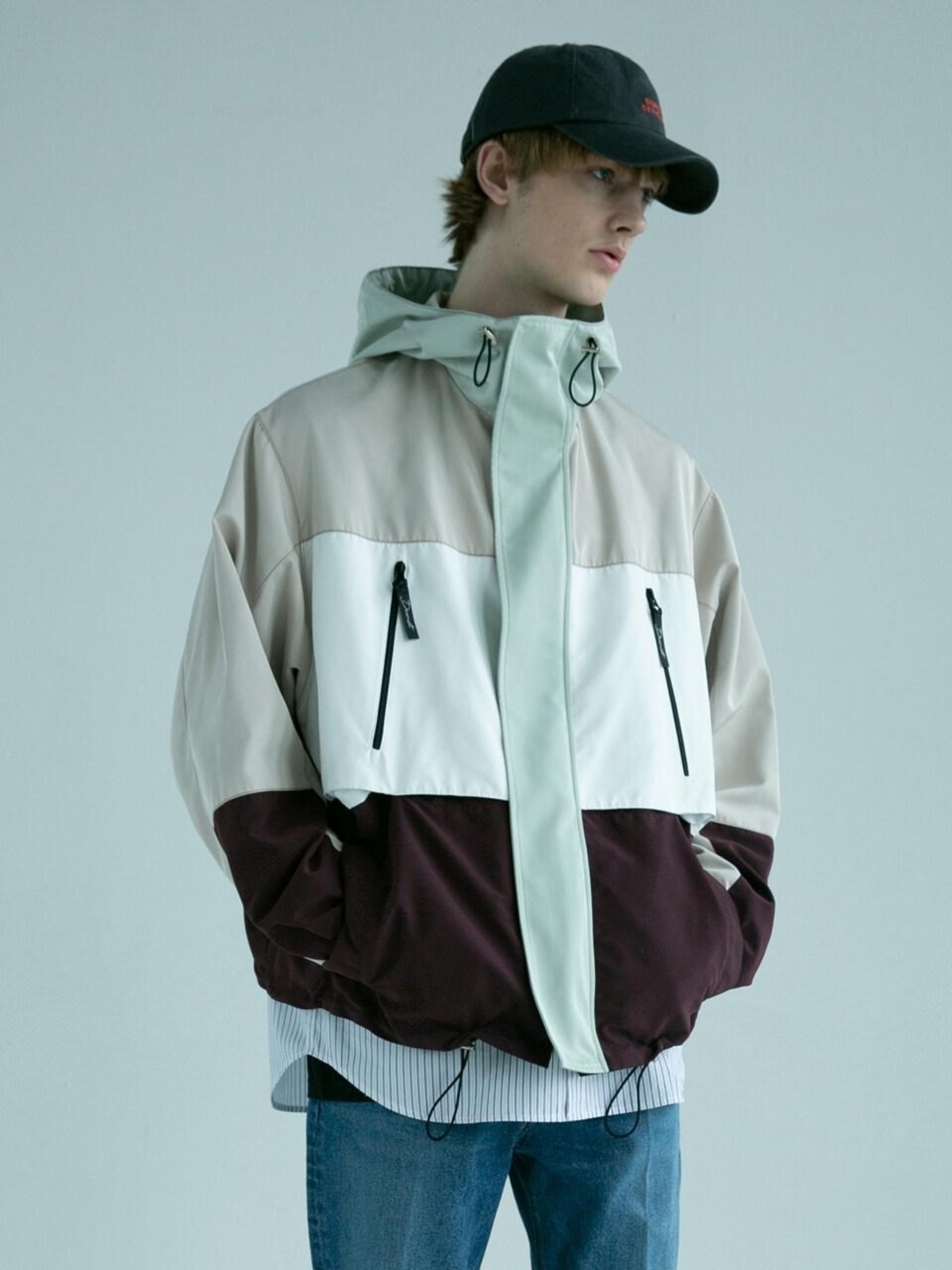 DUNST 90s Oversized Windbreaker - Beige 