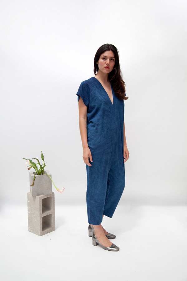Miranda Bennett Everyday Jumpsuit - Silk Noil in Indigo Miranda Bennett Everyday Jumpsuit - Silk Noil in Indigo