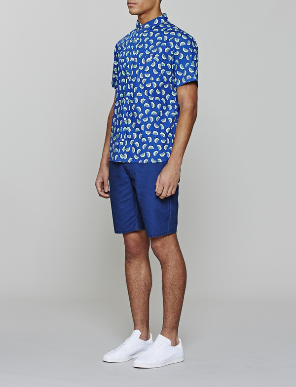 Men's Native Youth Kiwi Print Short-Sleeved Shirt Men's Native Youth Kiwi Print Short-Sleeved Shirt