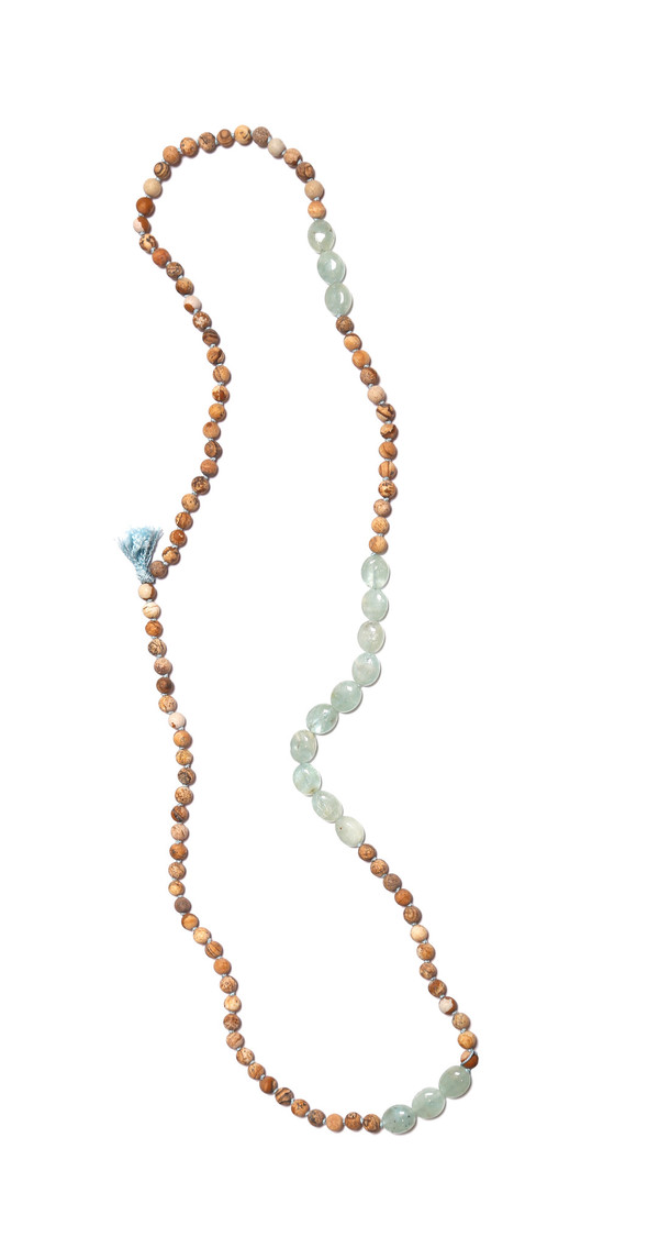 James and Jezebelle Jasper and Oval Aqua Marine Necklace James and Jezebelle Jasper and Oval Aqua Marine Necklace