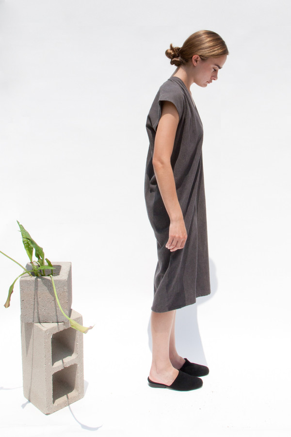 Miranda Bennett Everyday Dress, Silk Noil in Coal Miranda Bennett Everyday Dress, Silk Noil in Coal