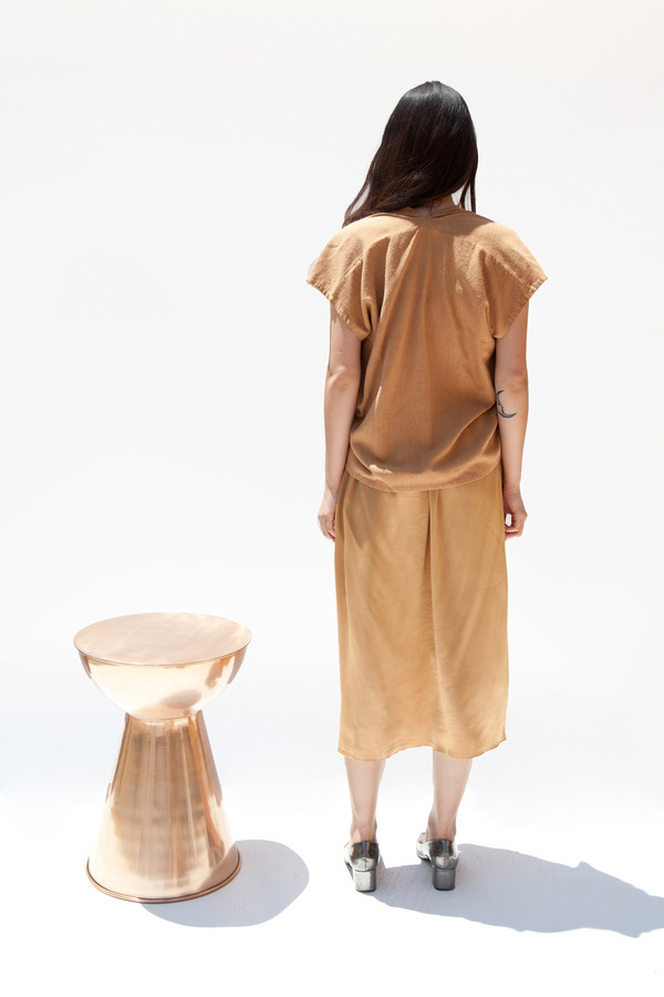 Miranda Bennett Everyday Top, Cropped, Silk Noil in Camel Miranda Bennett Everyday Top, Cropped, Silk Noil in Camel