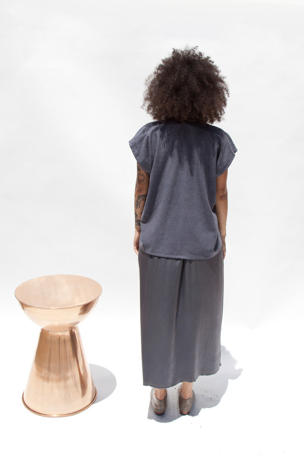 Miranda Bennett Everyday Top, Cropped, Silk Noil in Coal Miranda Bennett Everyday Top, Cropped, Silk Noil in Coal