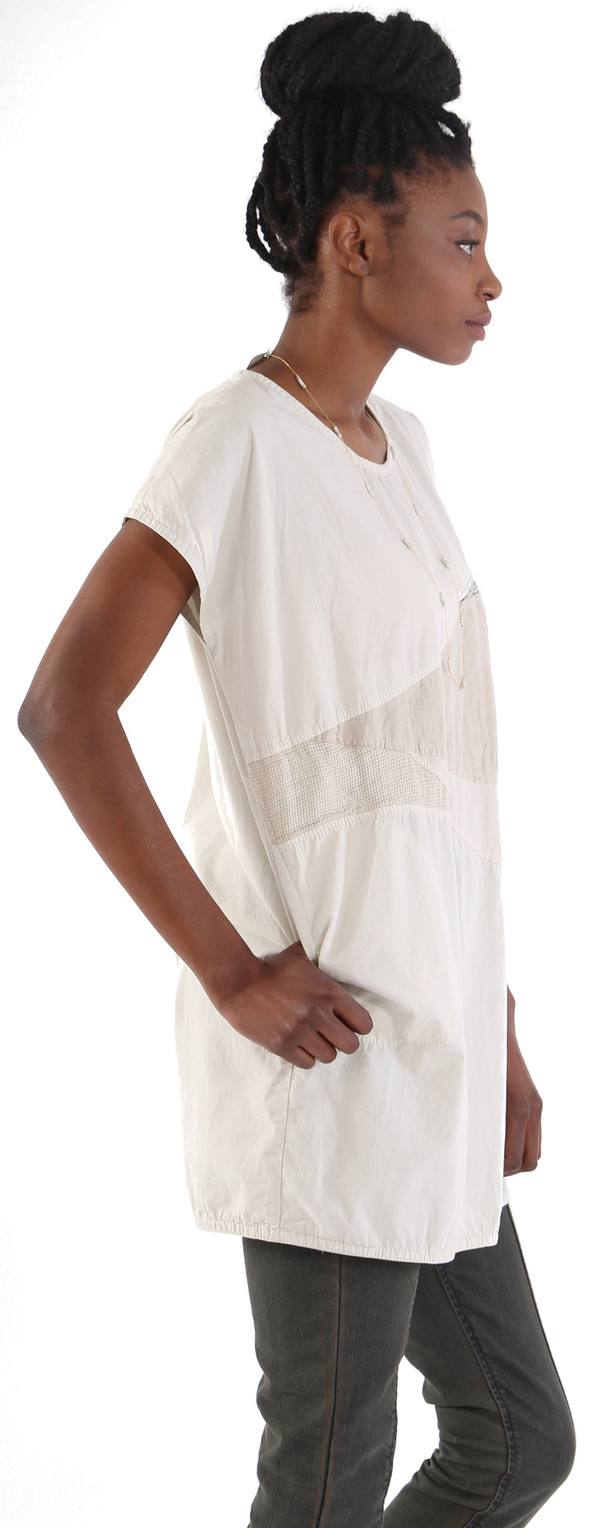 Prairie Underground Mix Media Top in Oyster Prairie Underground Mix Media Top in Oyster