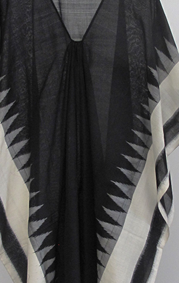 Two New York Ikat caftan with cream temple border Two New York Ikat caftan with cream temple border