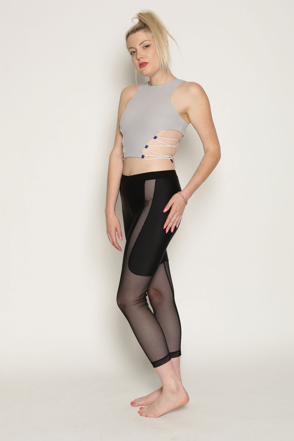Chromat Power Mesh Running Pants in Black Chromat Power Mesh Running Pants in Black