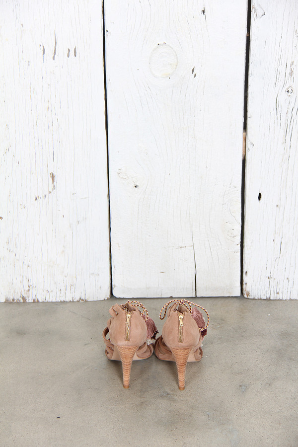 ULLA JOHNSON NATI CAGED HEEL IN TAUPE SUEDE ULLA JOHNSON NATI CAGED HEEL IN TAUPE SUEDE