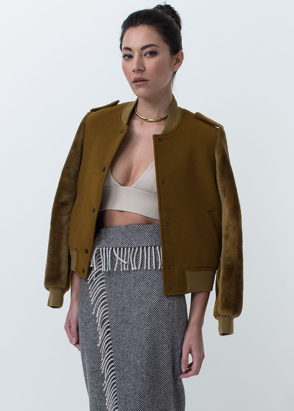 Kidd Fur Trimmed Bomber Jacket Kidd Fur Trimmed Bomber Jacket