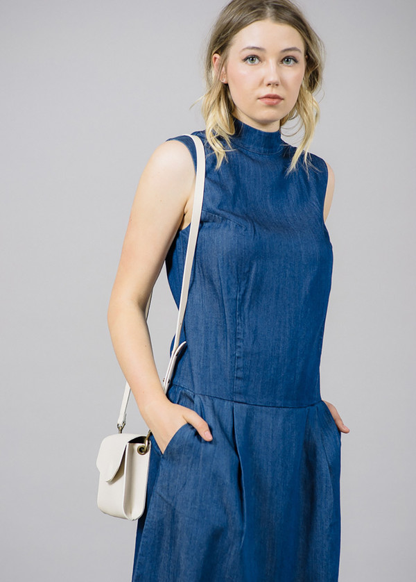 Whyred Ranae Mock Neck Denim Dress Whyred Ranae Mock Neck Denim Dress