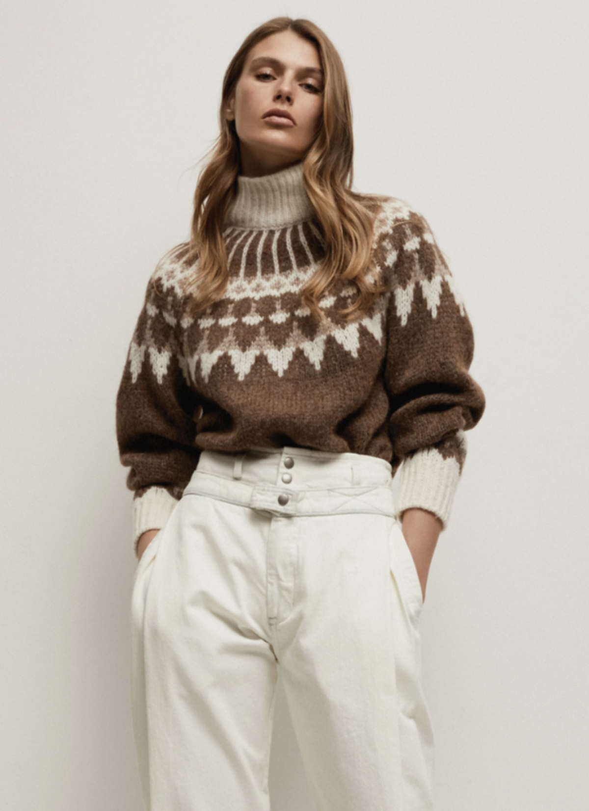 FRAME Denim Fairisle Turtleneck Sweater 