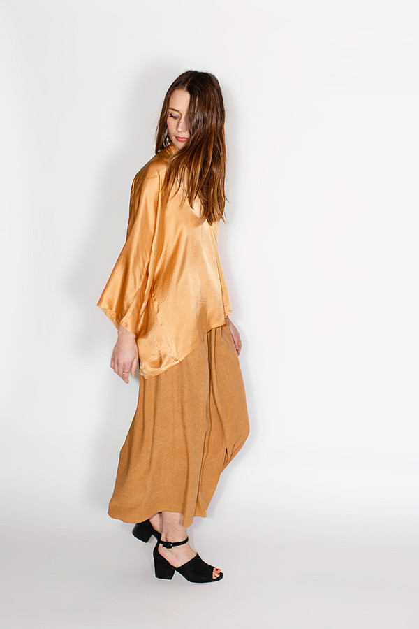 Miranda Bennett Muse Top, Silk Charmeuse in Sand Miranda Bennett Muse Top, Silk Charmeuse in Sand