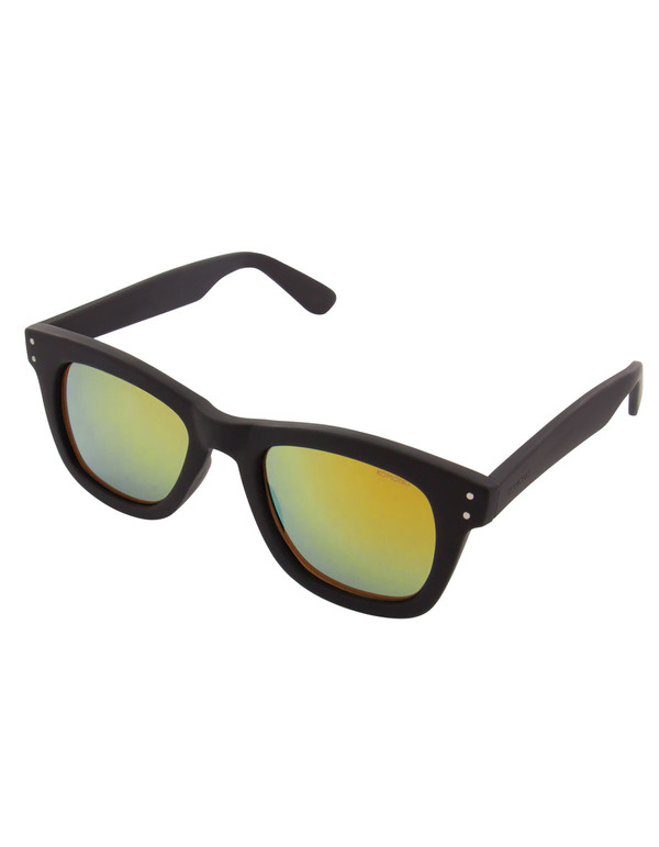 Komono Allen Sunglasses Black Rubber Gold Mirror Komono Allen Sunglasses Black Rubber Gold Mirror