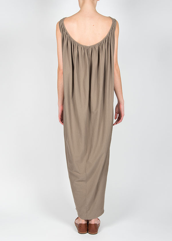 Black Crane Long Gathered Dress in Light Grey Black Crane Long Gathered Dress in Light Grey
