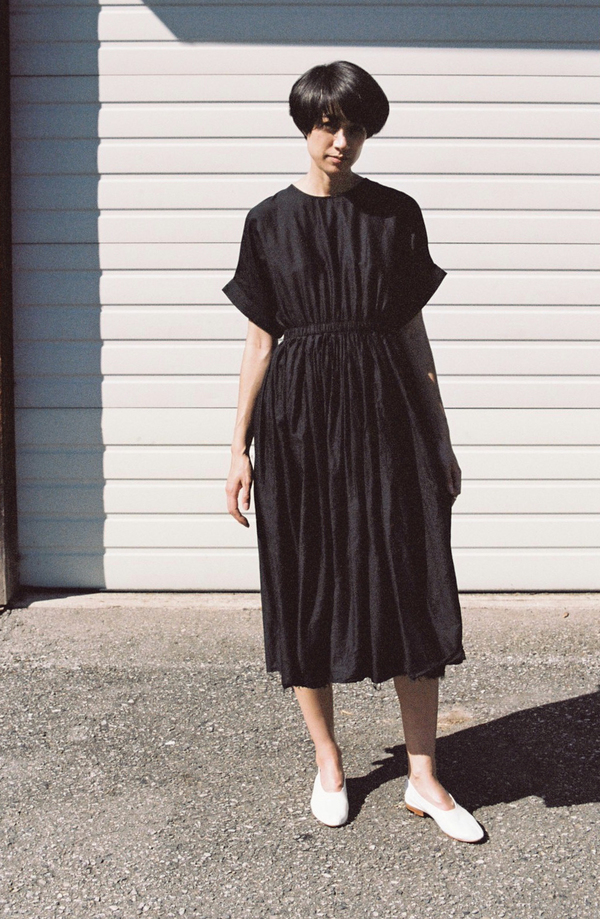 Black Crane Pleated Dress - Black Black Crane Pleated Dress - Black