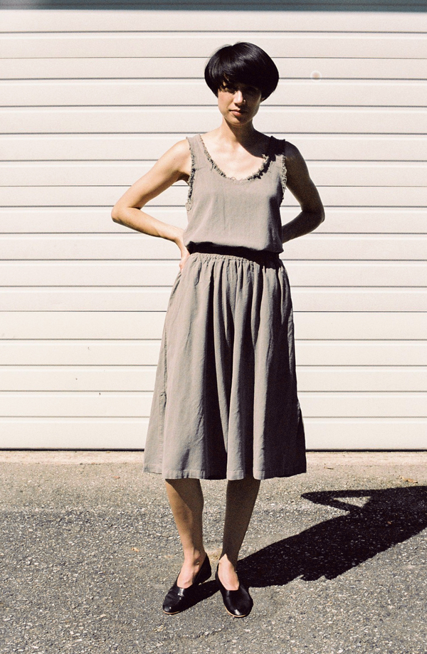 Black Crane Center Seam Tank - grey Black Crane Center Seam Tank - grey