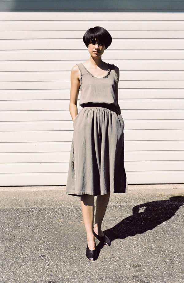 Black Crane Slit Wide Culotte - grey Black Crane Slit Wide Culotte - grey