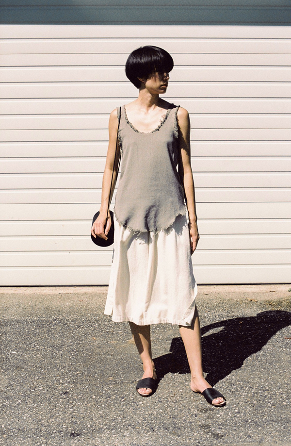 Black Crane Slit Wide Culotte - cream Black Crane Slit Wide Culotte - cream