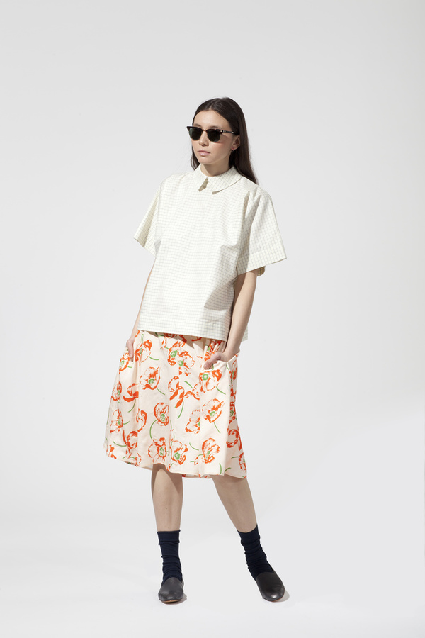 Carleen Collared Box Blouse - Windowpane Carleen Collared Box Blouse - Windowpane
