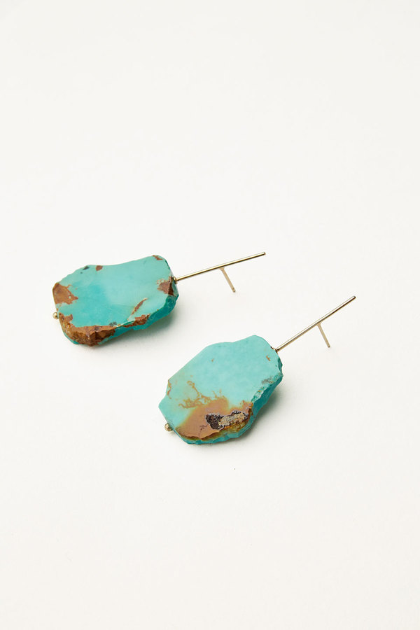 Kathleen Whitaker Sleeping Beauty Turquoise Slice Earrings Kathleen Whitaker Sleeping Beauty Turquoise Slice Earrings