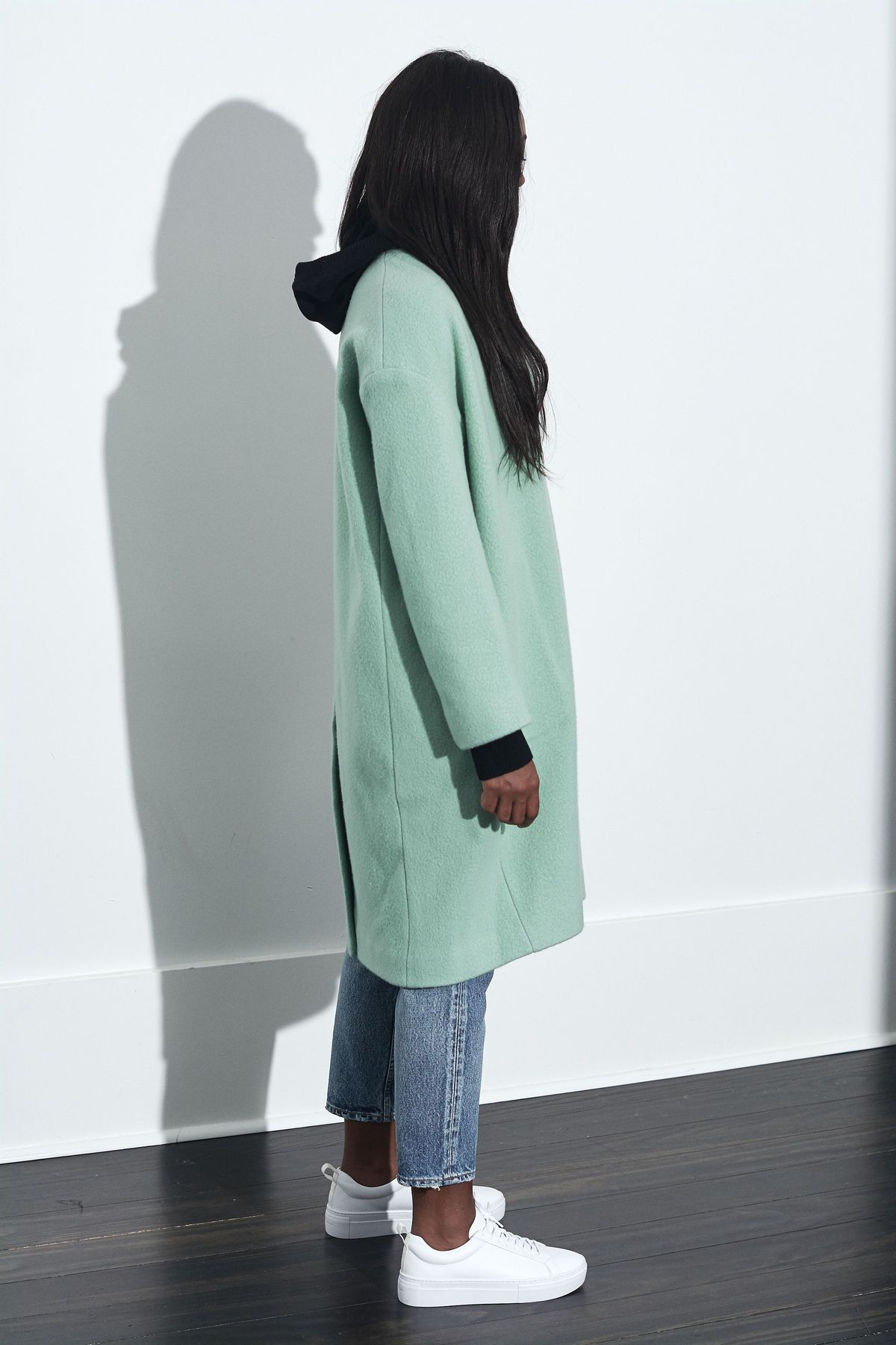 vince collarless wool coat