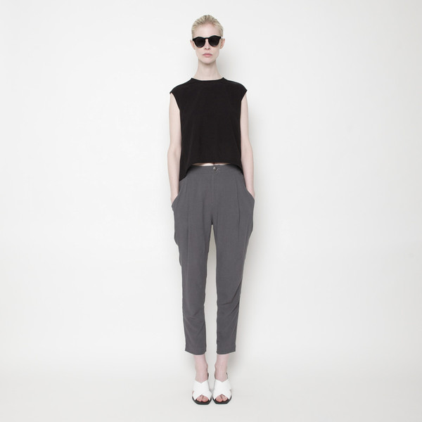 7115 apparel Solid Cropped Top PF15 - Black 7115 apparel Solid Cropped Top PF15 - Black