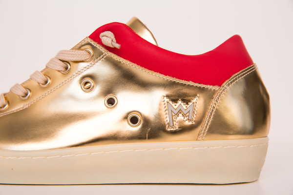 leather crown gold sneakers leather crown gold sneakers
