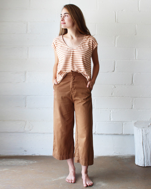 esby EVIE OVERSIZED TOP - BURNT ORANGE STRIPE/BLUSH esby EVIE OVERSIZED TOP - BURNT ORANGE STRIPE/BLUSH