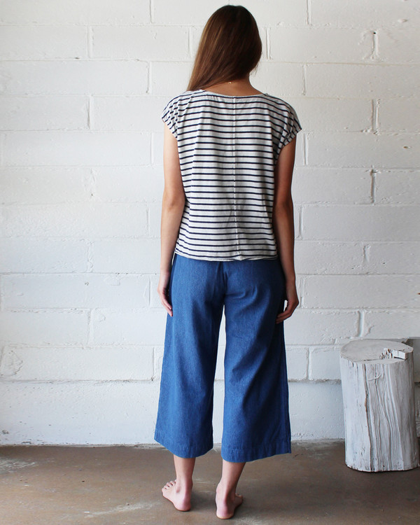 esby EVIE OVERSIZED TOP - NAVY STRIPE/SKY GREY esby EVIE OVERSIZED TOP - NAVY STRIPE/SKY GREY