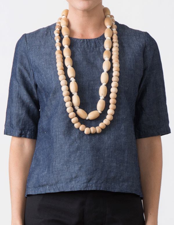SBJ Austin Wooden Necklace in Natural SBJ Austin Wooden Necklace in Natural