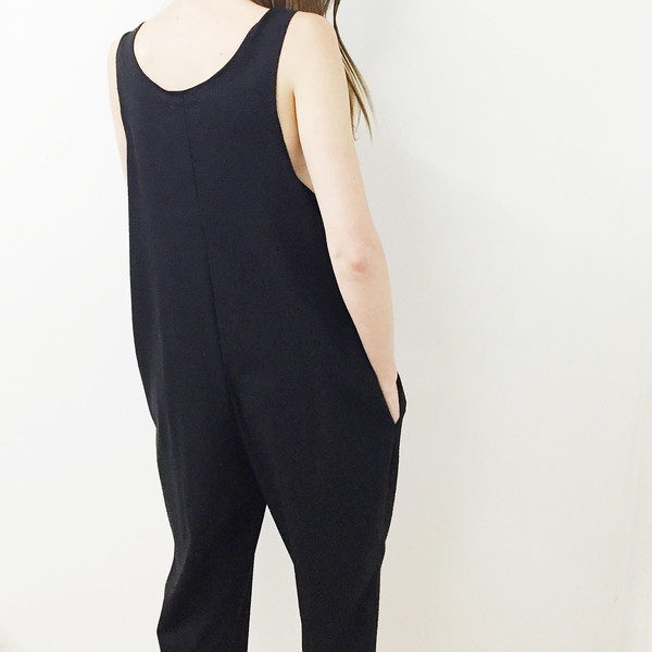 Laurs Kemp Black Raw Silk Ulli Jumpsuit Laurs Kemp Black Raw Silk Ulli Jumpsuit