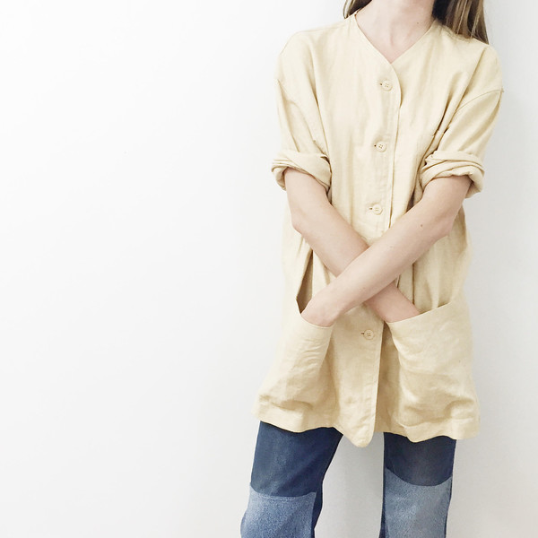Johan Vintage Light Peach Linen Jacket Johan Vintage Light Peach Linen Jacket