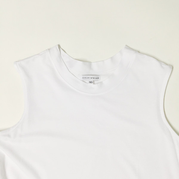 Shelby Steiner White Sleeveless T Shirt Dress Shelby Steiner White Sleeveless T Shirt Dress