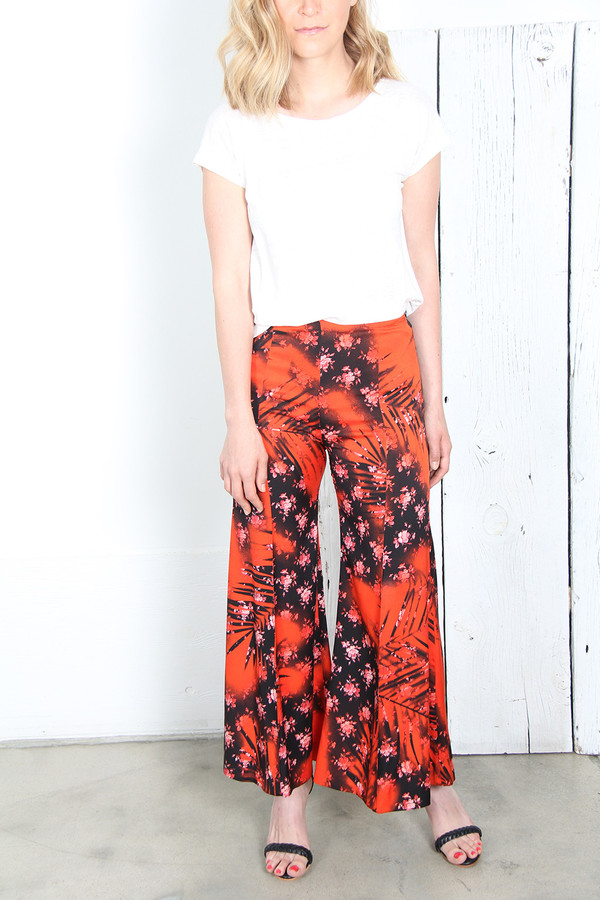 Acne Studios OLEXA PALM PRINT SILK TROUSERS Acne Studios OLEXA PALM PRINT SILK TROUSERS