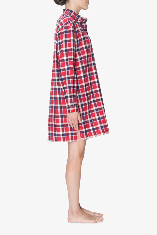 The Sleep Shirt Short Sleep Shirt Navy and Red Plaid The Sleep Shirt Short Sleep Shirt Navy and Red Plaid