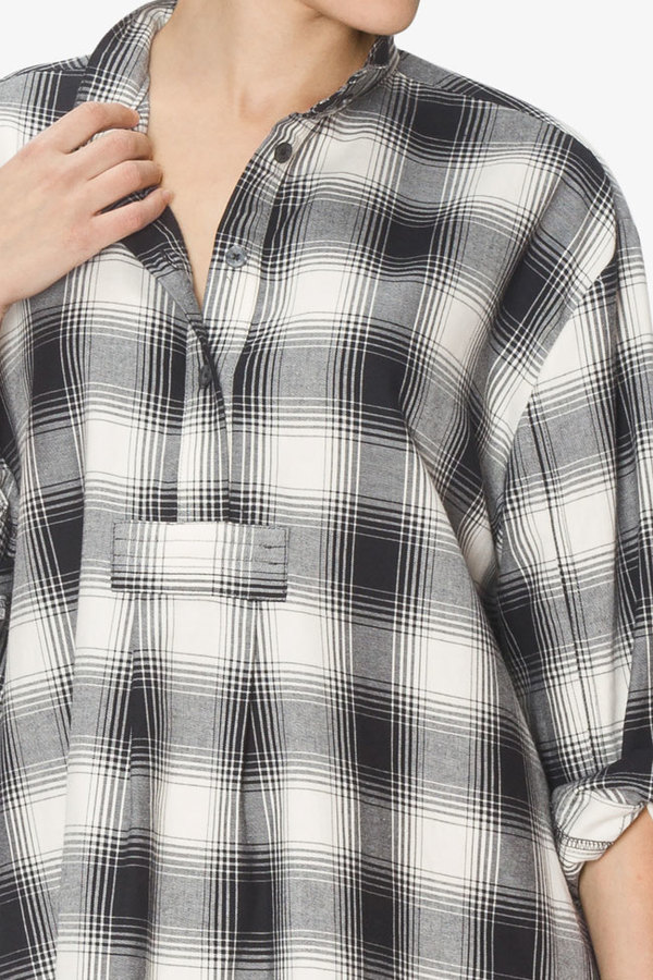 The Sleep Shirt Short Sleep Shirt Black Glen Plaid The Sleep Shirt Short Sleep Shirt Black Glen Plaid