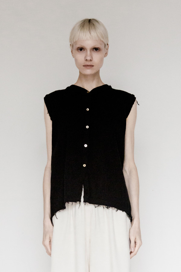 Black Crane Accordion Tank Top Black Crane Accordion Tank Top