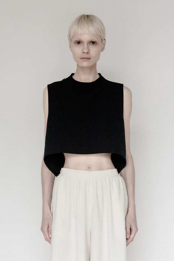 KAAREM Polyester Chime Collar Top KAAREM Polyester Chime Collar Top