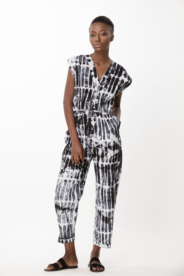 Osei-Duro Accra Romper in Black Chalk Osei-Duro Accra Romper in Black Chalk