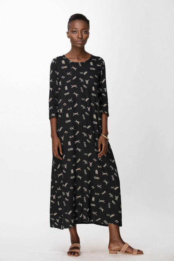Osei-Duro Nima Long Dress in Black Jot Osei-Duro Nima Long Dress in Black Jot