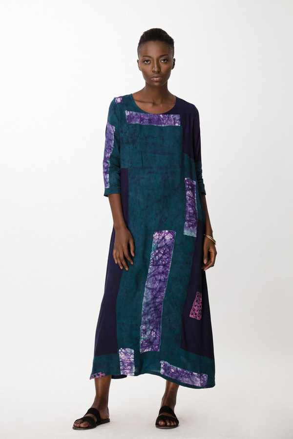 Osei-Duro Nima Long Dress in Navy Rubics Osei-Duro Nima Long Dress in Navy Rubics
